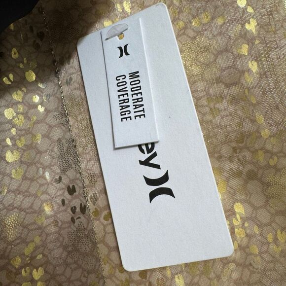 Hurley Moderate Coverage Side Tie Black Swim Bikini Bottom Medium NWT - Picture 4 of 6